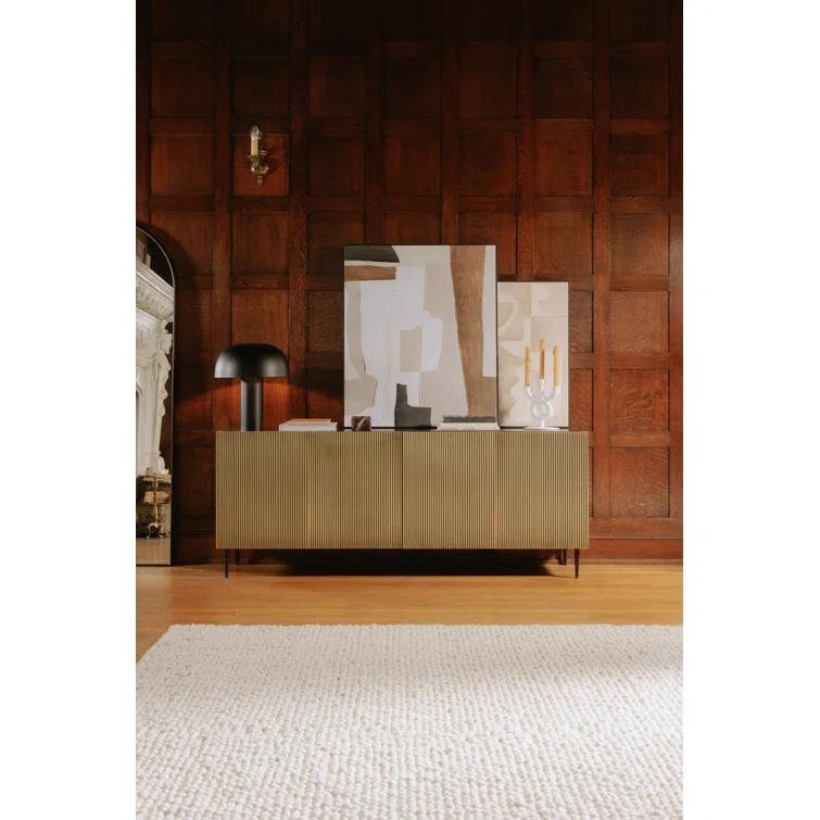 Brogan 72'' Antique Brass Mango Wood Sideboard
