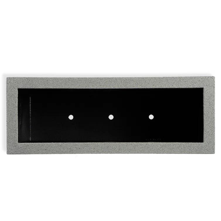 PolyStone Milan Tall Modern Outdoor/Indoor Rectangular Trough Planter, 46" L X 17" W X 19" H, Lightweight, Heavy Duty, Weather Resistant, Polymer Finish, Commercial and Residential (Gray Granite)