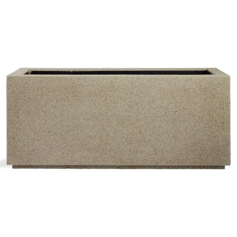 Milan Tall 46 in. x 17 in. Sandstone Granite Composite Trough