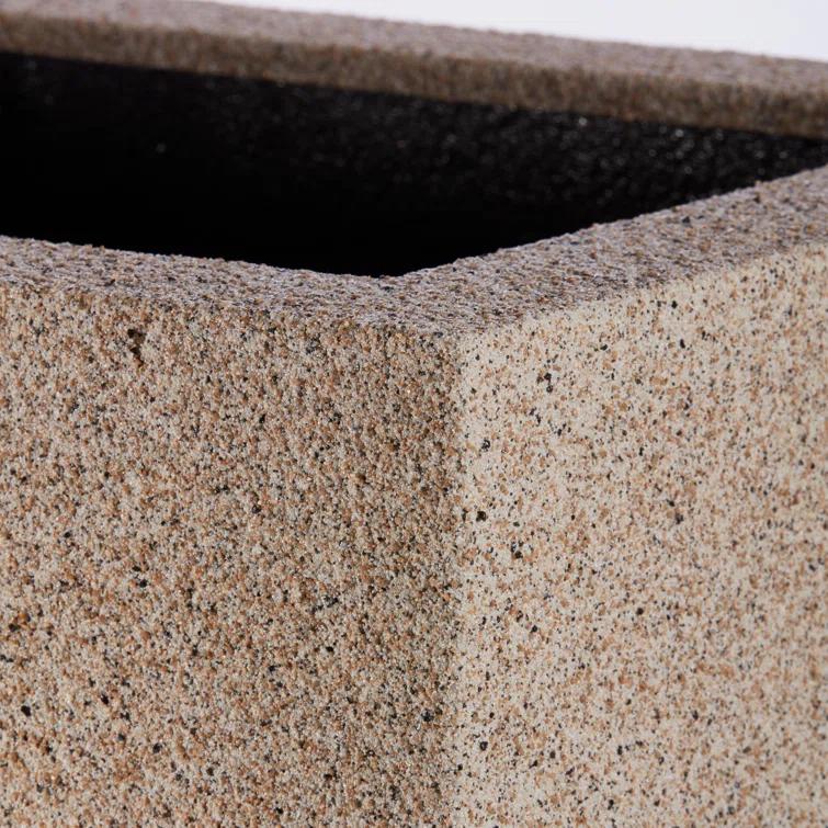 Milan Tall 46 in. x 17 in. Sandstone Granite Composite Trough