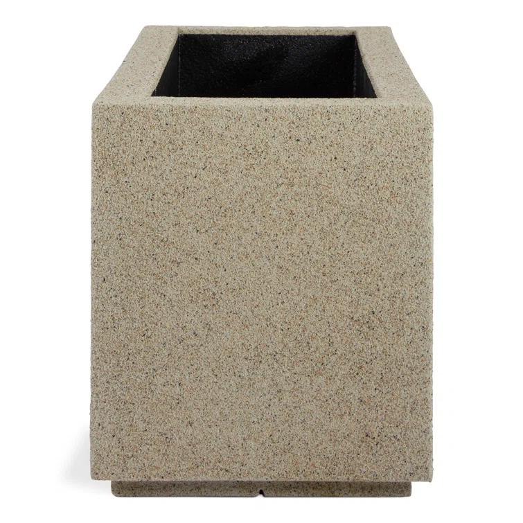 Milan Tall 46 in. x 17 in. Sandstone Granite Composite Trough