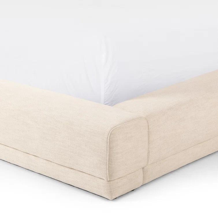 Manya Extended Headboard Platform Bed - Natural / King / Wide