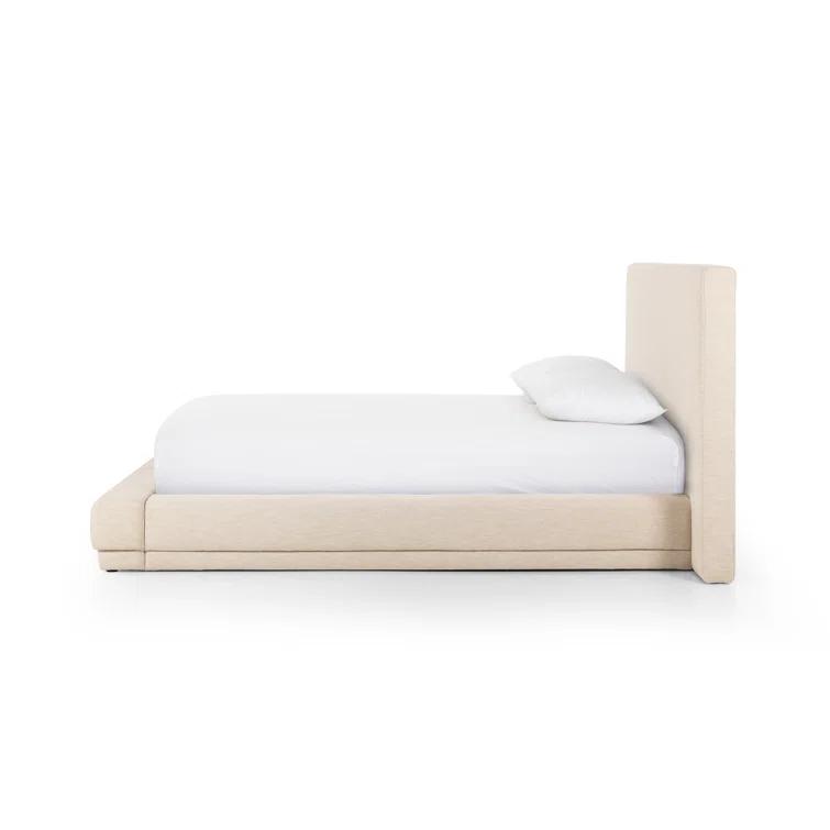 Manya Extended Headboard Platform Bed - Natural / King / Wide