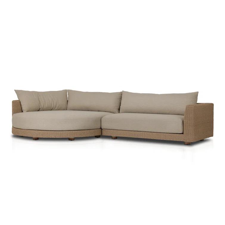 Sylvan Beige Woven Outdoor 2-Piece Sectional with Left Chaise