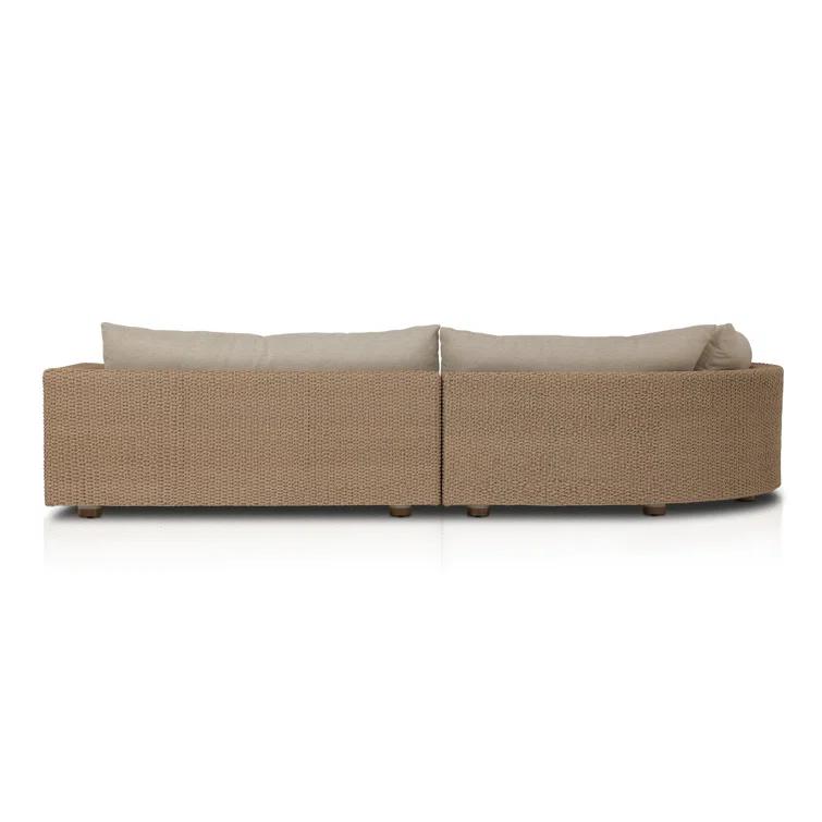 Sylvan Beige Woven Outdoor 2-Piece Sectional with Left Chaise