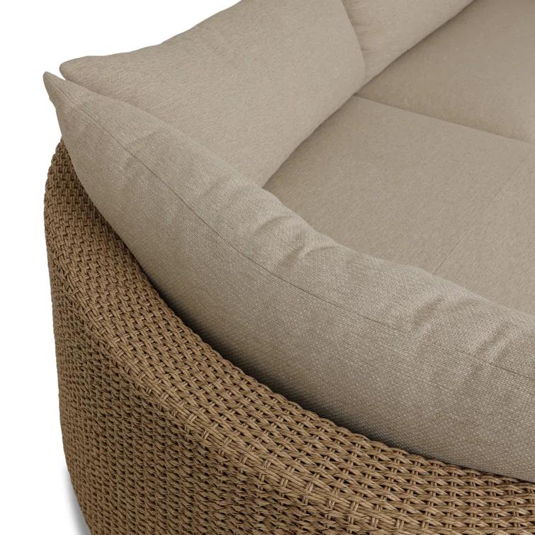 Sylvan Beige Woven Outdoor 2-Piece Sectional with Left Chaise