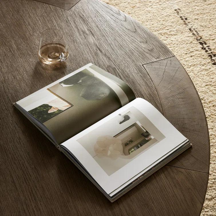 Sheffield Brown Wood 60" Round Coffee Table