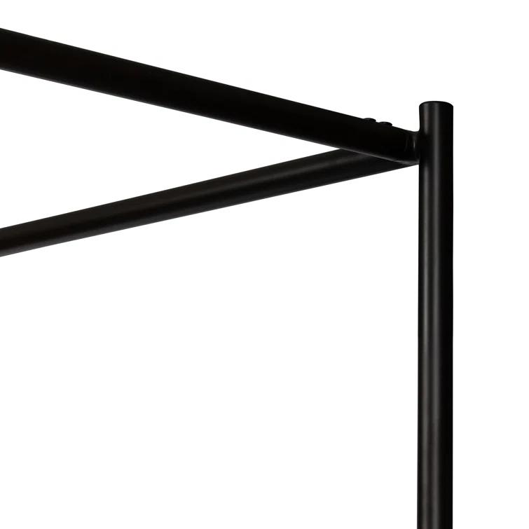 Knoll Charcoal Queen Upholstered Canopy Bed with Metal Frame