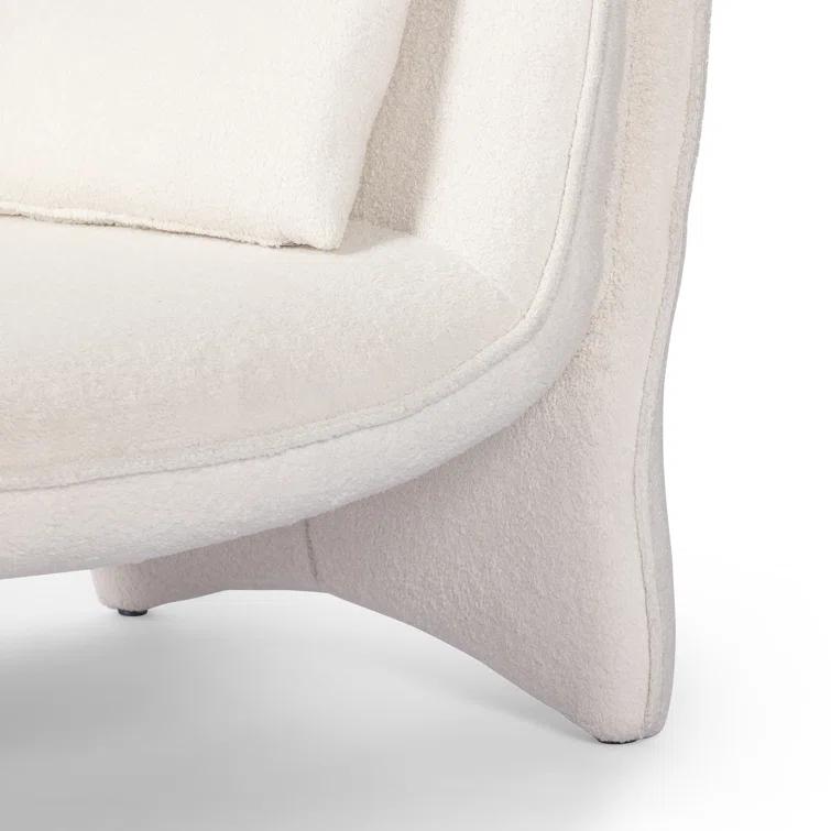 White Handcrafted Metal Chaise Lounge with Pillow