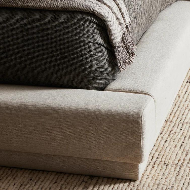 Martina Beige Upholstered Queen Bed with Metal Frame