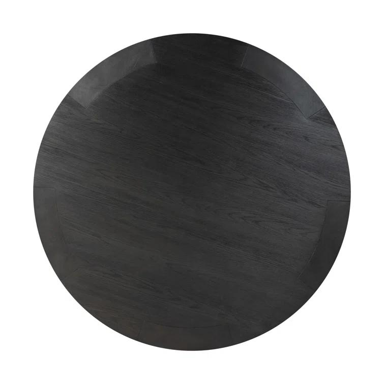 Charcoal Oak Veneer Round Coffee Table with Storage