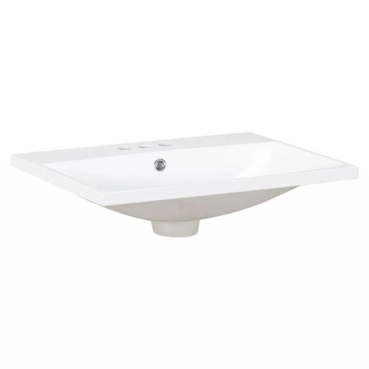 Wenty 18'' White Ceramic Rectangular Bathroom Sink