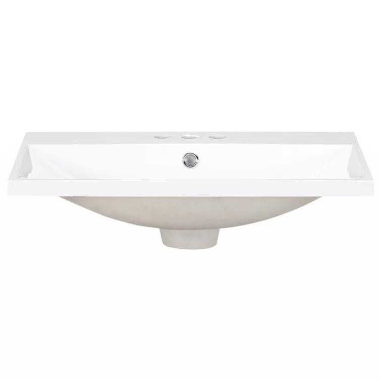 Wenty 18'' White Ceramic Rectangular Bathroom Sink