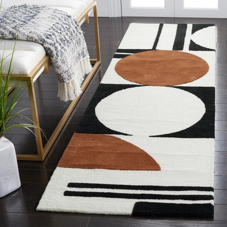 Rodeo Drive RD856 Hand Tufted Indoor Accent Rug - 4'x6' - Ivory/Black - Safavieh
