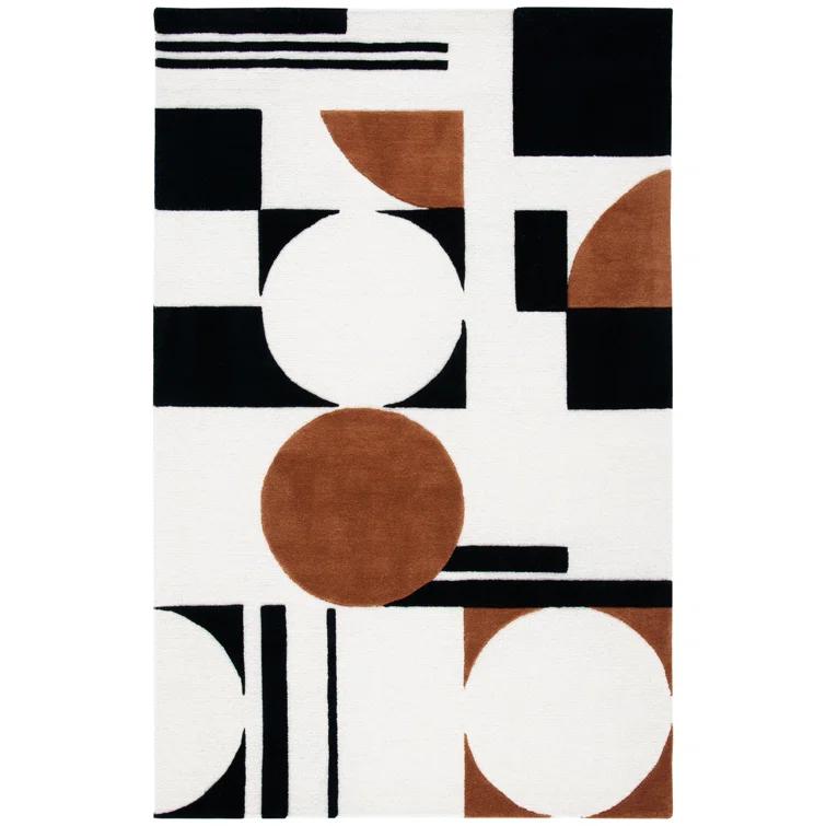Rodeo Drive RD856 Hand Tufted Indoor Accent Rug - 4'x6' - Ivory/Black - Safavieh