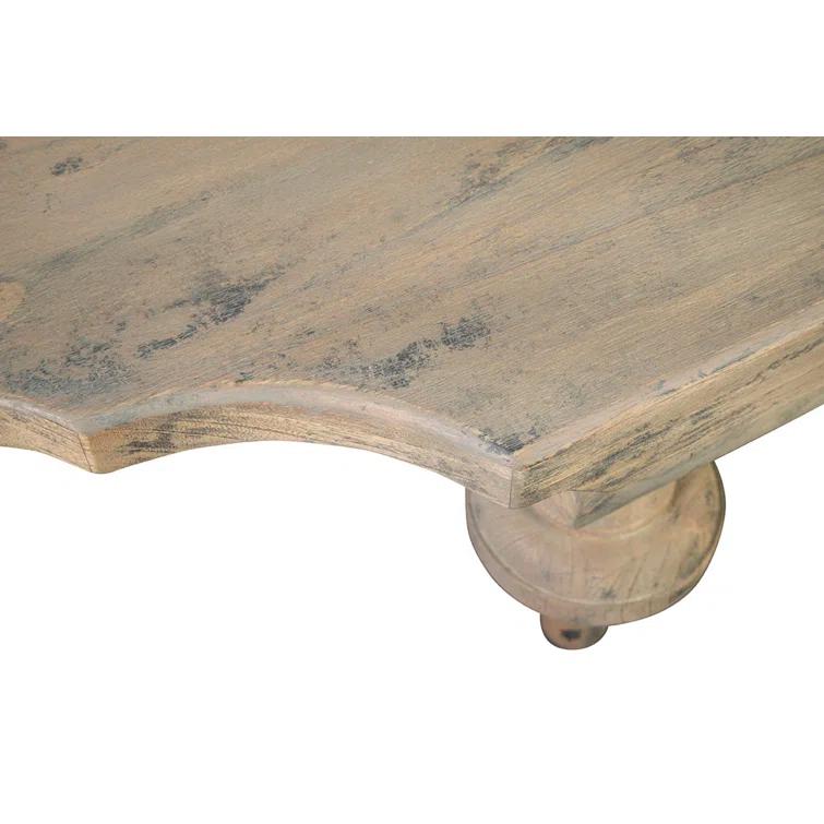 Martin Distressed Oak Oval Coffee Table with Turned Legs