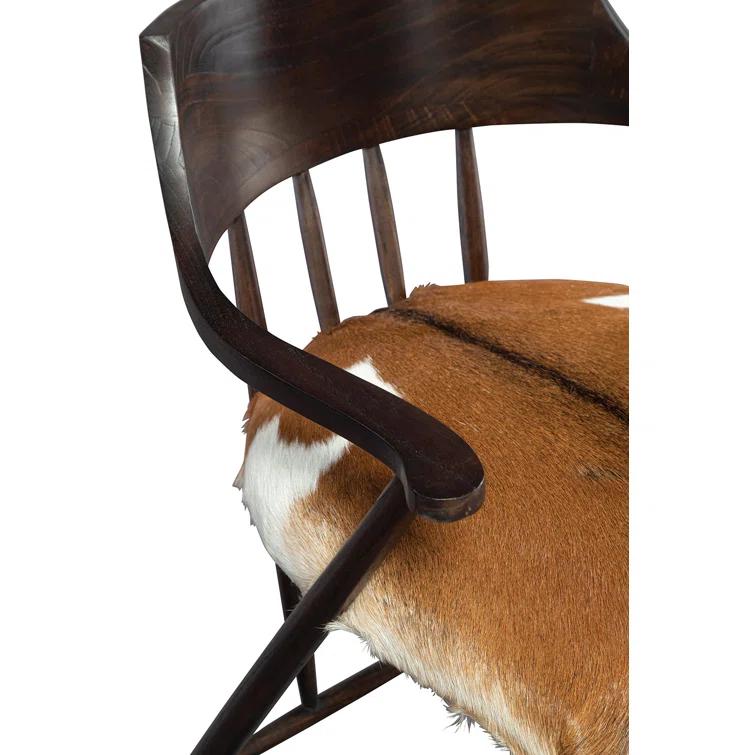 Espresso Oak and Hair on Hide Upholstered Dining Chair