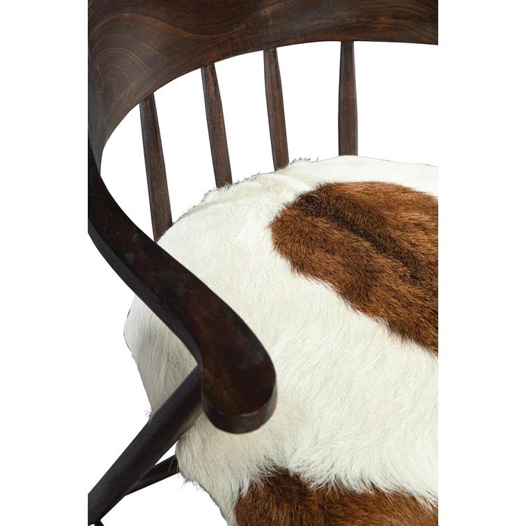 Espresso Oak and Hair on Hide Upholstered Dining Chair