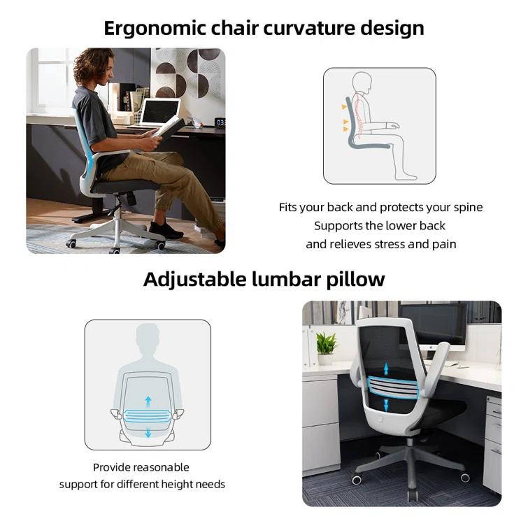 Sihoo Sihoo Ergonomic Office Chair with Flip-Up Armrests for Small Spaces, Mesh Conference Chair