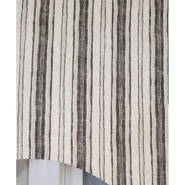 RLF Home Luxurious Modern Design Classic Brunswick Stripe Regal Style Window Valance 50" x 17" Gray