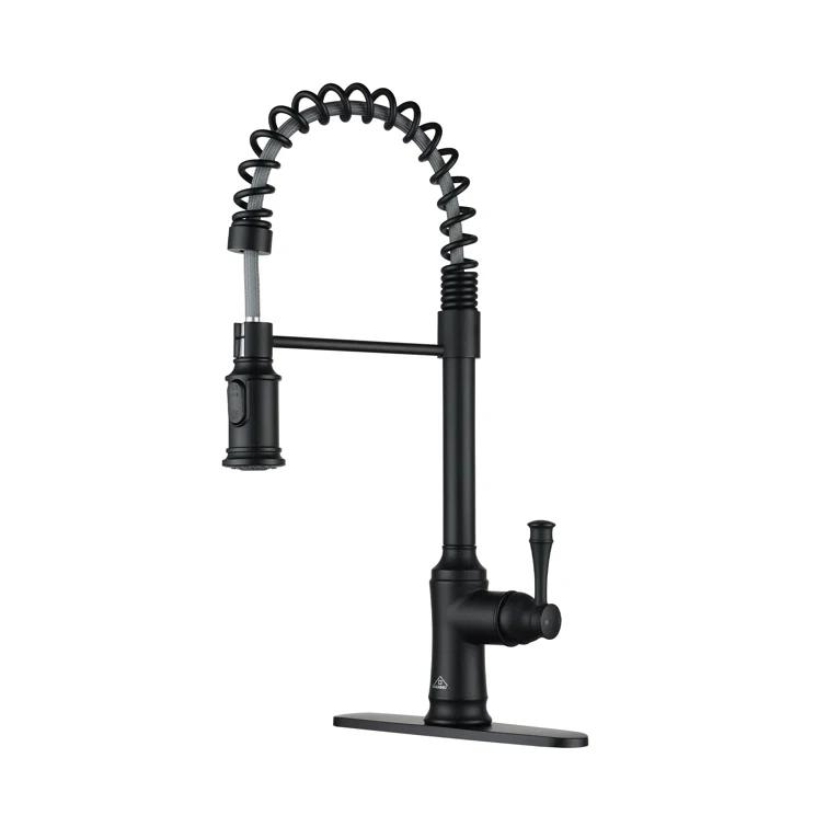 CASAINC Single-Handle Spring Pull-Down Kitchen Faucet Single Hole Faucet 1.8 GPM