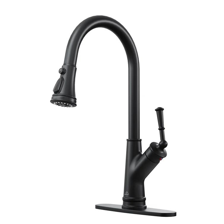 CASAINC Single-Handle Pull-Down Kitchen Faucet Single Hole Faucet 1.8 GPM