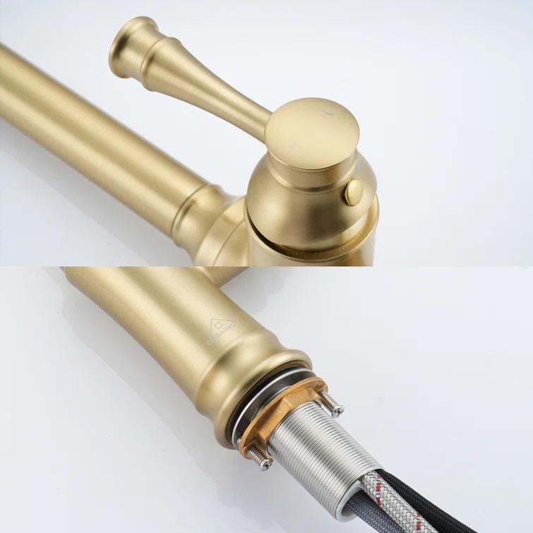 CASAINC 1.8 GPM Single-Handle Pull-Down Kitchen Faucet Single Hole Faucet