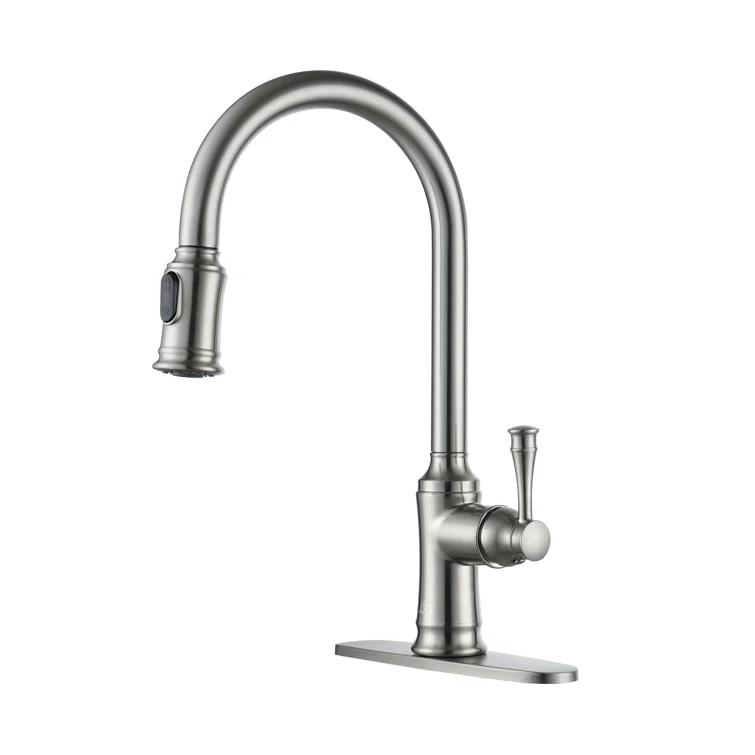 CASAINC 1.8 GPM Single-Handle Pull-Down Kitchen Faucet Single Hole Faucet