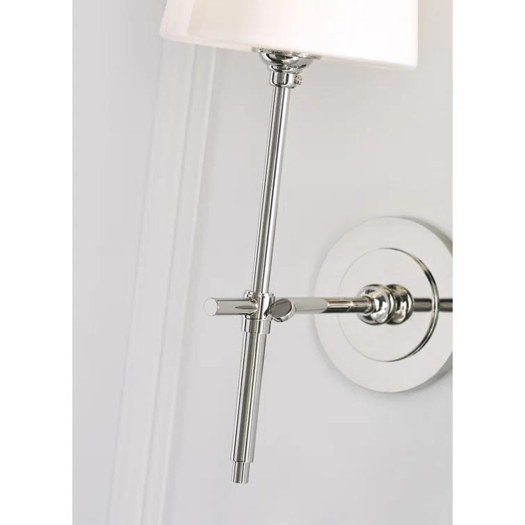 Elegant Outdoor Direct Wired Nickel Wallchiere, 14.5" Height