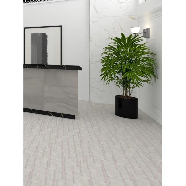 Kendel 3'' x 14'' Glass Subway Kitchen Backsplash and Shower Wall Tile