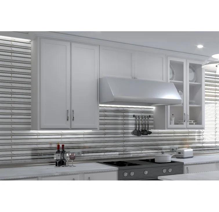 Klein- Bache Aluminum & Glass Random Brick Mosaic Kitchen Backsplash, Bathroom, Shower, Wall and Floor Tile