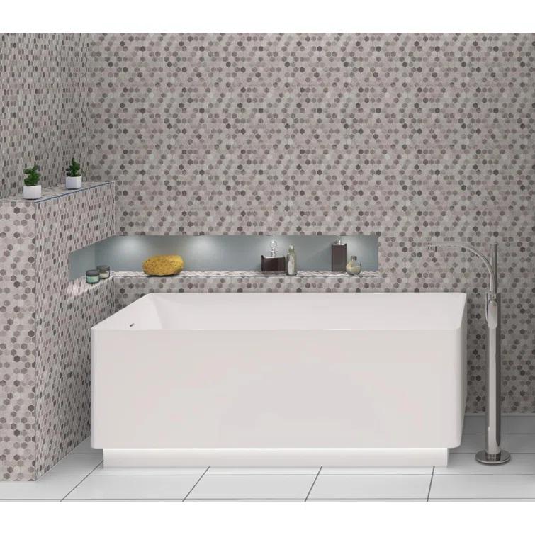 Trillions Hexagon Honeycomb Glass Mosaic Kitchen Backsplash, Bathroom, Shower, Pool, Wall and Floor Tile