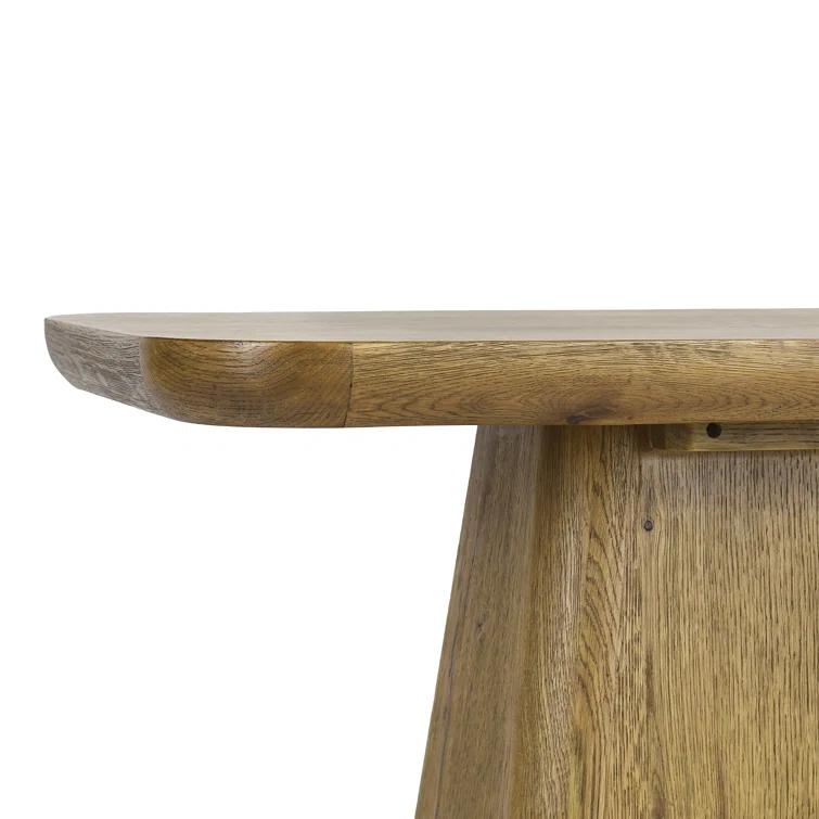 Light Brown Oak Wood Minimalist Console Table
