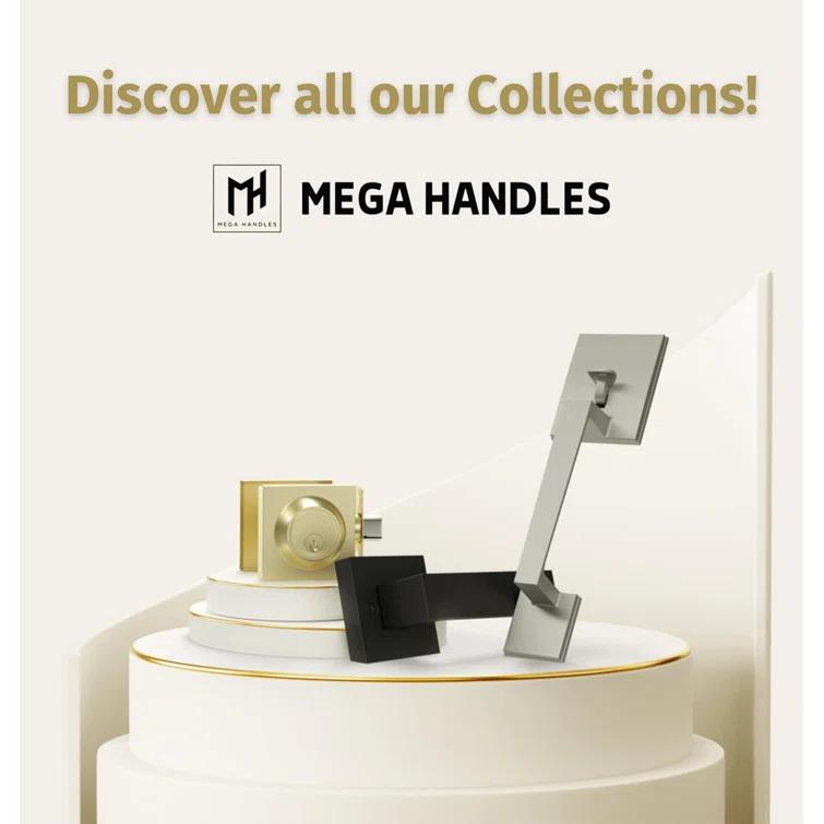 Mega Handles ROBELL Reversible Entry Door Lever and Single Cylinder Deadbolt Lock Combo Pack | Modern Keyed Lever