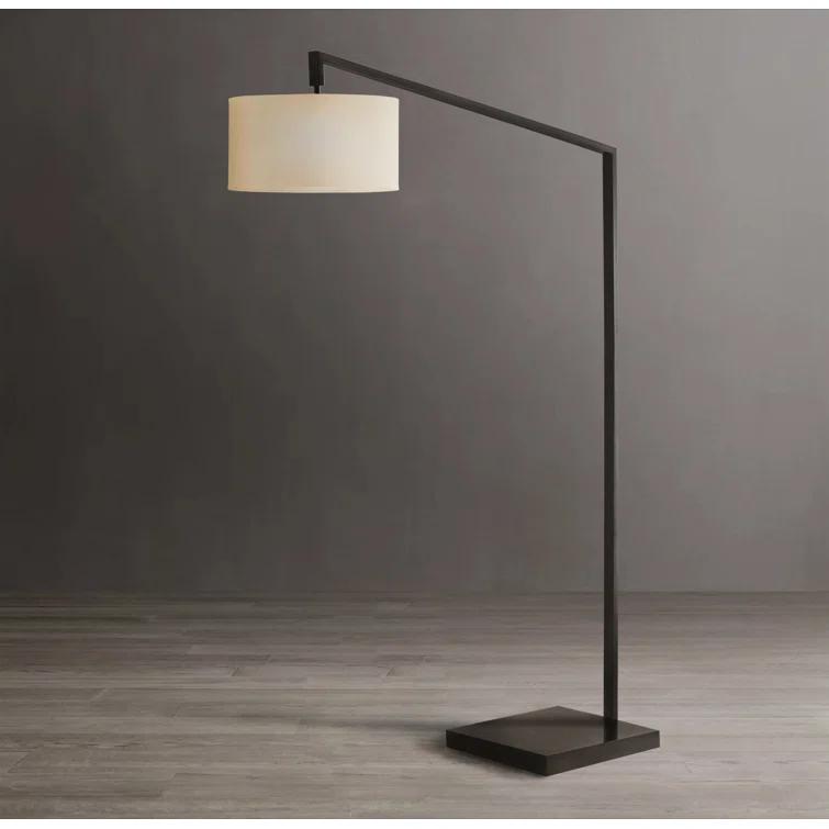 Stretch Chairside Arc Floor Lamp - Matte Black 75" Height