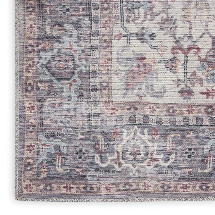 Machine Washable Oriental Gray Area Rug