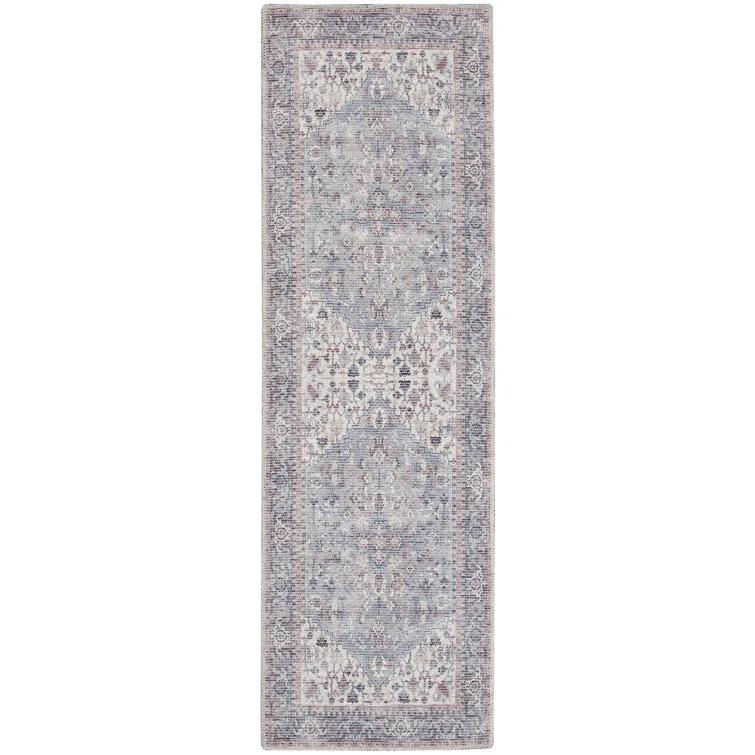 Machine Washable Oriental Gray Area Rug