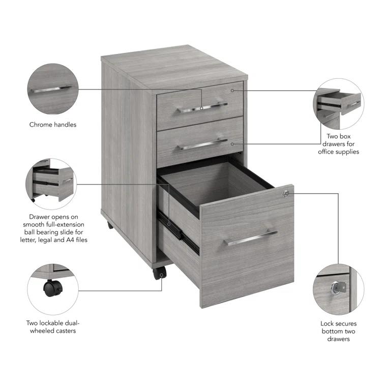 Hustle 16'' Wide 3 -Drawer Mobile File Cabinet
