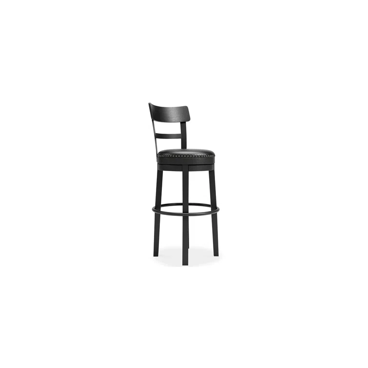 August Grove® Daiah Swivel Upholstered Counter Stool with Solid Wood Frame