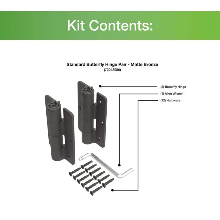 Standard Butterfly Hinge (Set of 2)