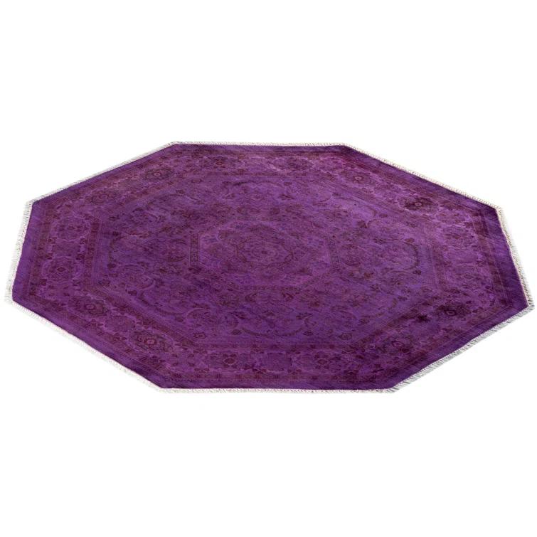 Fine Vibrance, One-of-a-Kind Hand-Knotted Area Rug - Purple, 4' 0" x 4' 3"