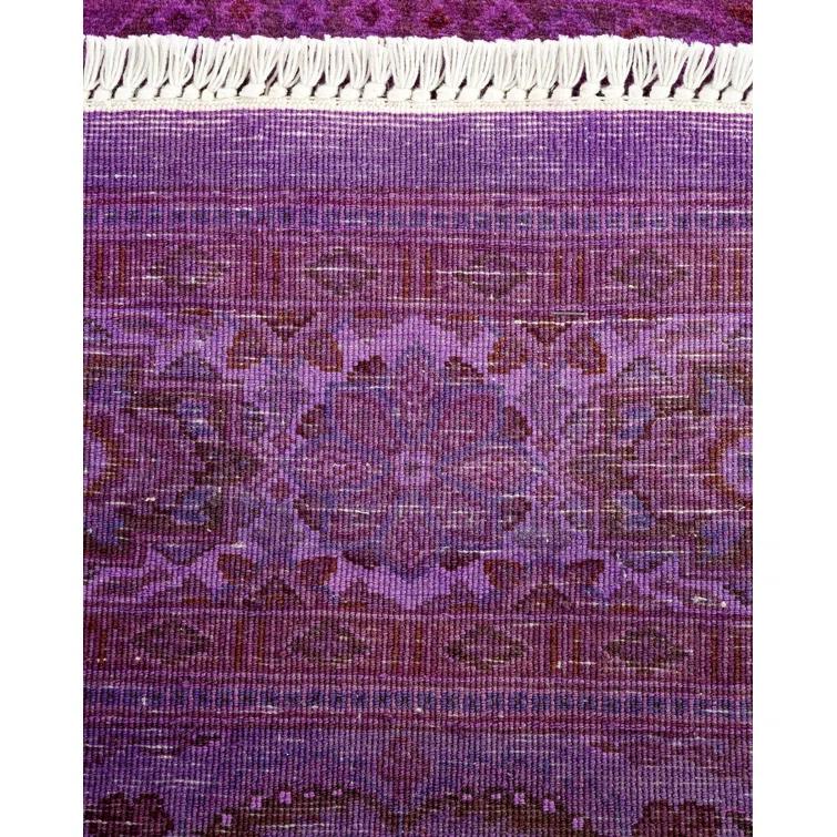 Fine Vibrance, One-of-a-Kind Hand-Knotted Area Rug - Purple, 4' 0" x 4' 3"