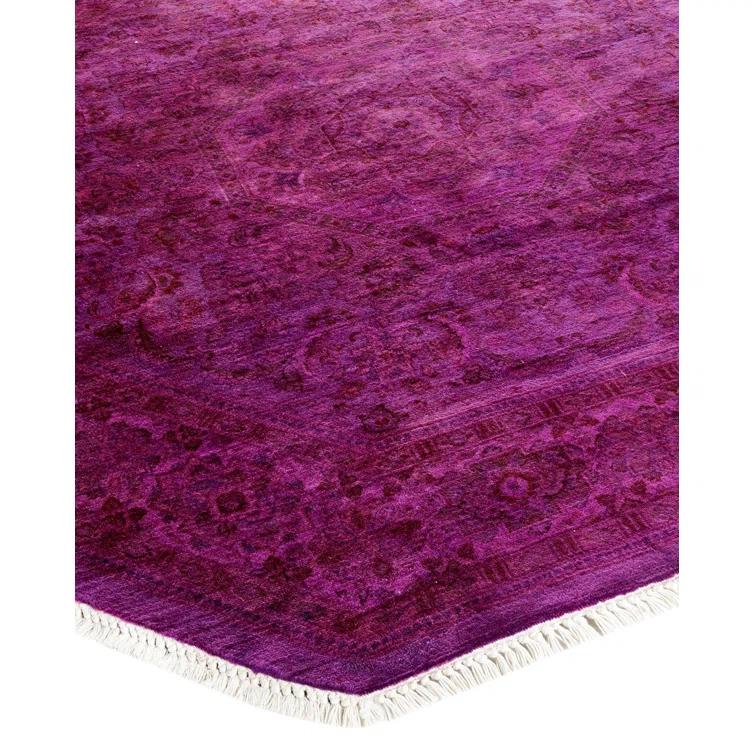 Fine Vibrance, One-of-a-Kind Hand-Knotted Area Rug - Purple, 4' 0" x 4' 3"