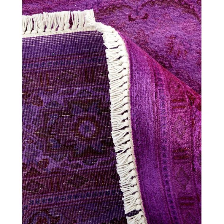 Fine Vibrance, One-of-a-Kind Hand-Knotted Area Rug - Purple, 4' 0" x 4' 3"