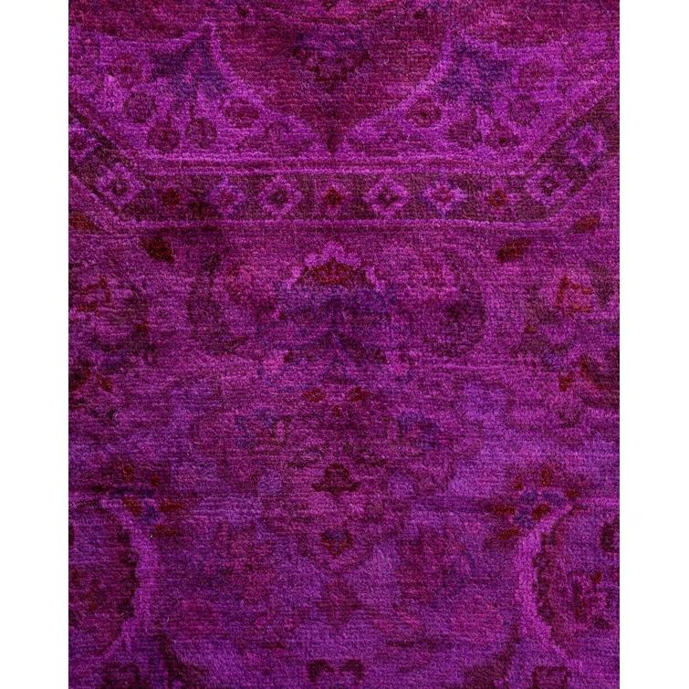 Fine Vibrance, One-of-a-Kind Hand-Knotted Area Rug - Purple, 4' 0" x 4' 3"