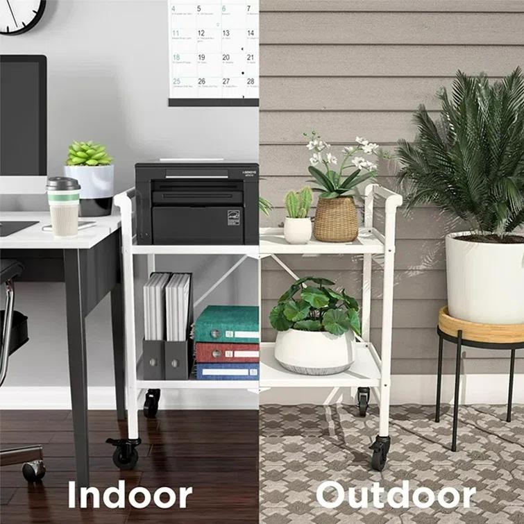 COSCO Indoor/Outdoor Folding Serving Cart with Wheels