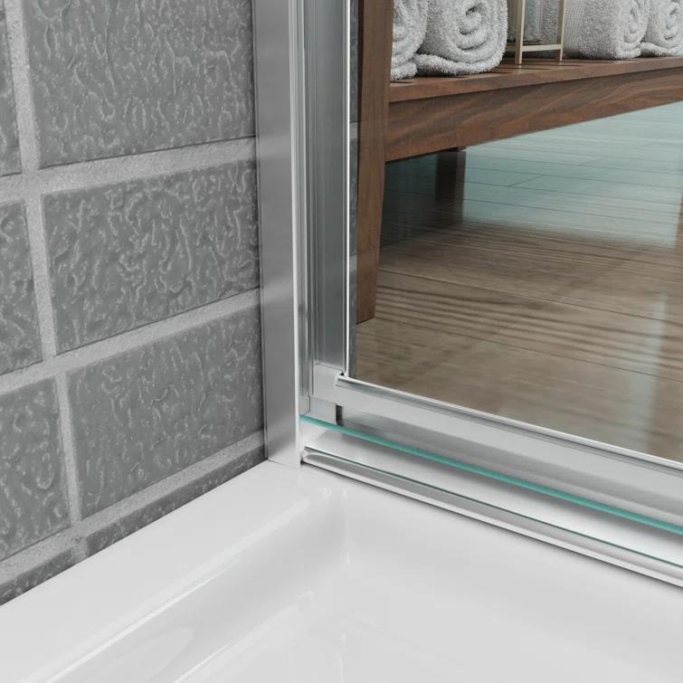 56" -60" W x 70" H Double Sliding Frameless Shower Door with Clear Glass