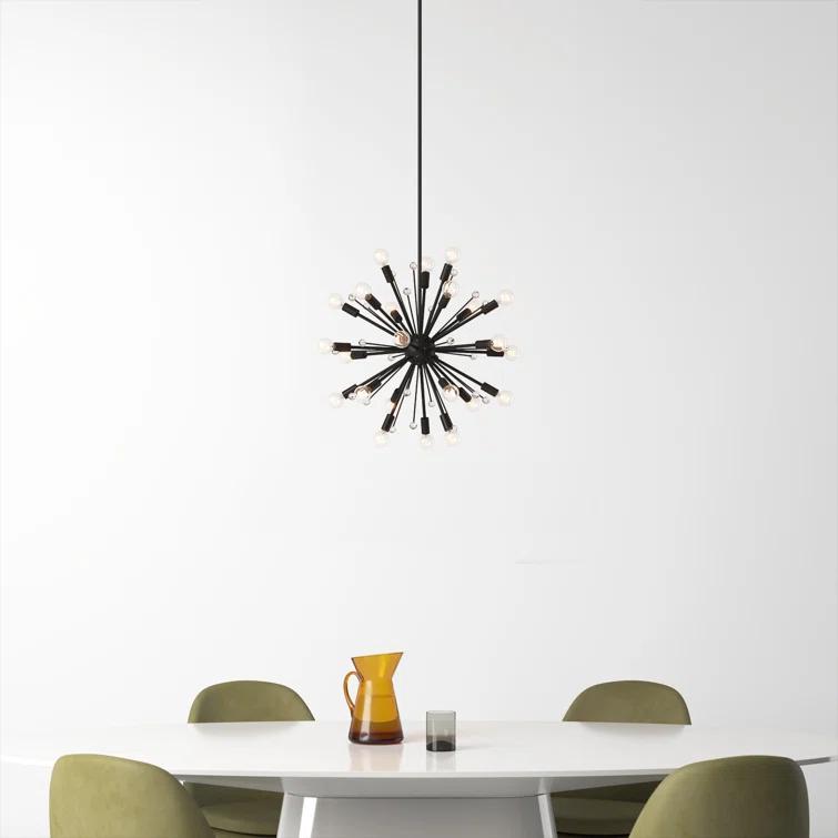 24 Light Metal Dimmable Sputnik Chandelier