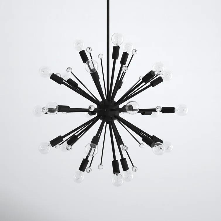 24 Light Metal Dimmable Sputnik Chandelier