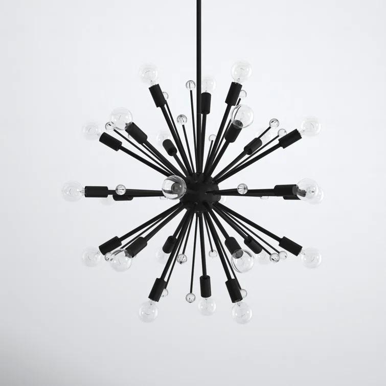 24 Light Metal Dimmable Sputnik Chandelier